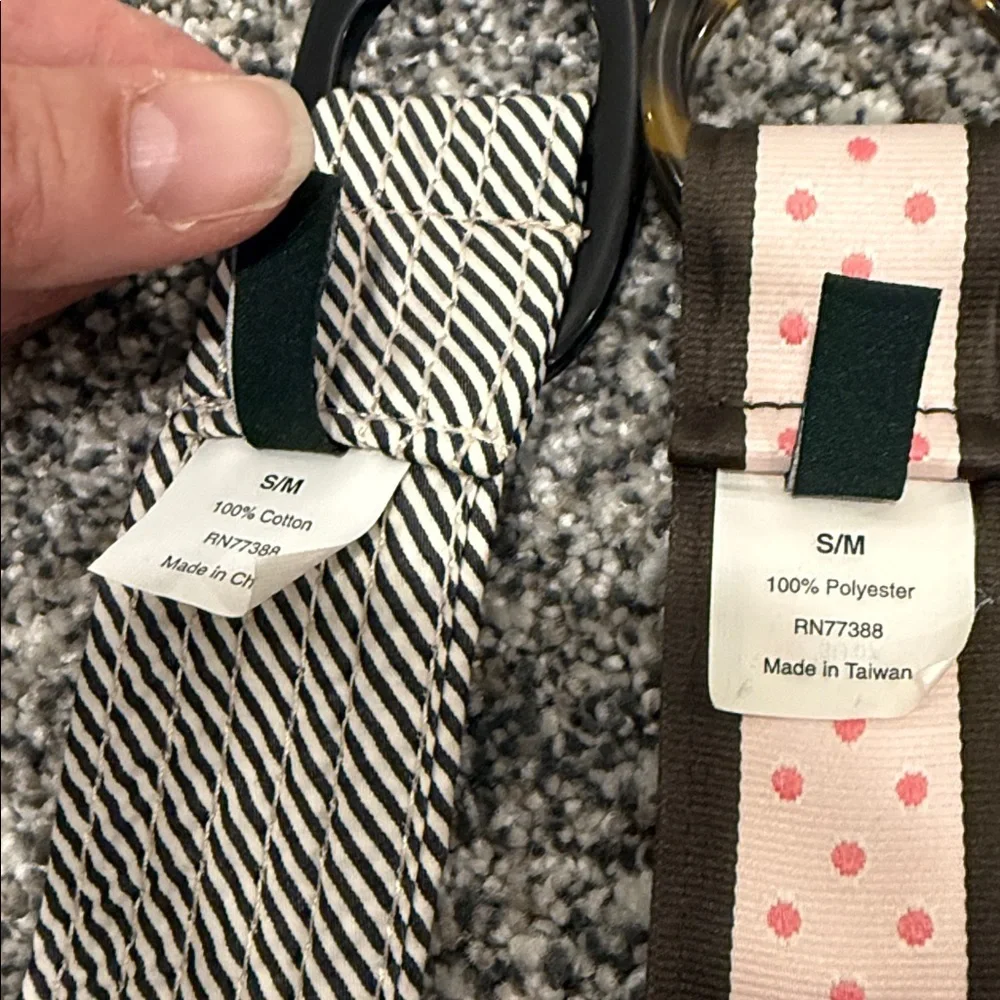 J. Crew Lot of 2 Fabric Cloth Preppy Cottagecore Boho Belts Size S/M